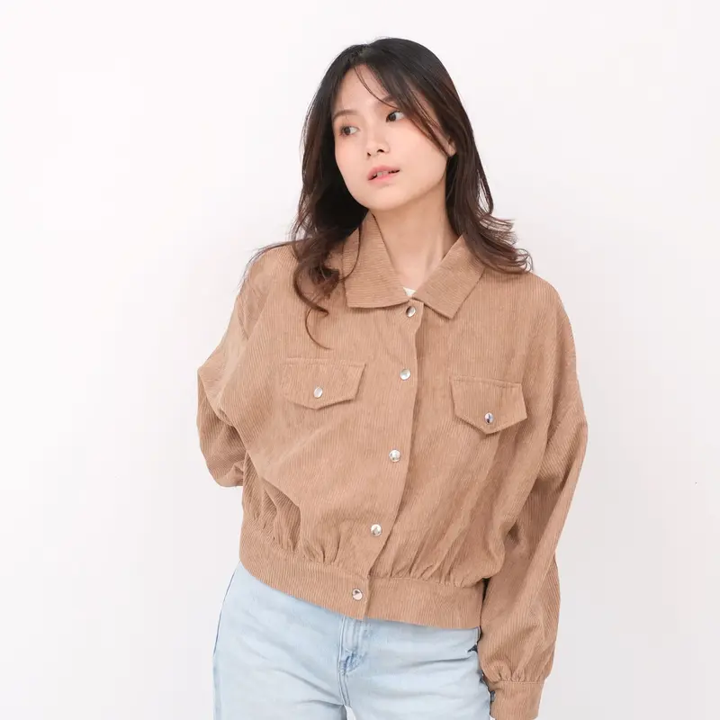 MSDXeveryone - Audrey Jacket Corduroy MK36 -outer wanita crop style korea kekinian lengan panjang / Jaket Kancing Keren Nyaman Santai 3