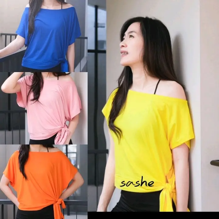 Ginny Sabrina Top Baju Kaos Atasan Olahraga Wanita Senam Aerobic Zumba dance
