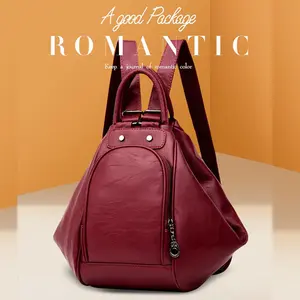 Tas Kulit Multifungsi Ransel dan Selempang bahan Semi Kulit / Kulit Sintetis / PU Leather kapasitas besar 30x23x17cm Tas Kerja Sekolah Liburan warna Hitam Coklat Abu dan Marun Promo Gratis Ongkir 2024