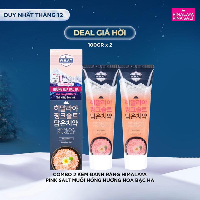   LG Daily Beauty Official  Combo 2 Kem đánh răng Himalaya Pink Salt muối hồng   Hương Hoa Bạc Hà 100g 