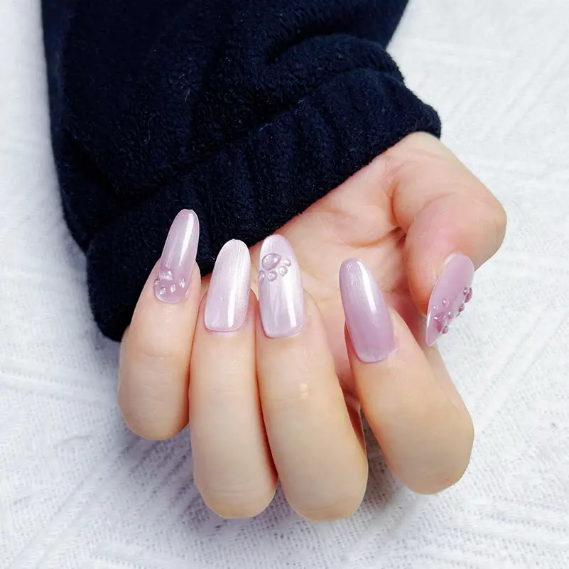 "Hand-made" hand-painted pattern to wear nails, cat's eye color-changing nail art, detachable nail stickers for many times.