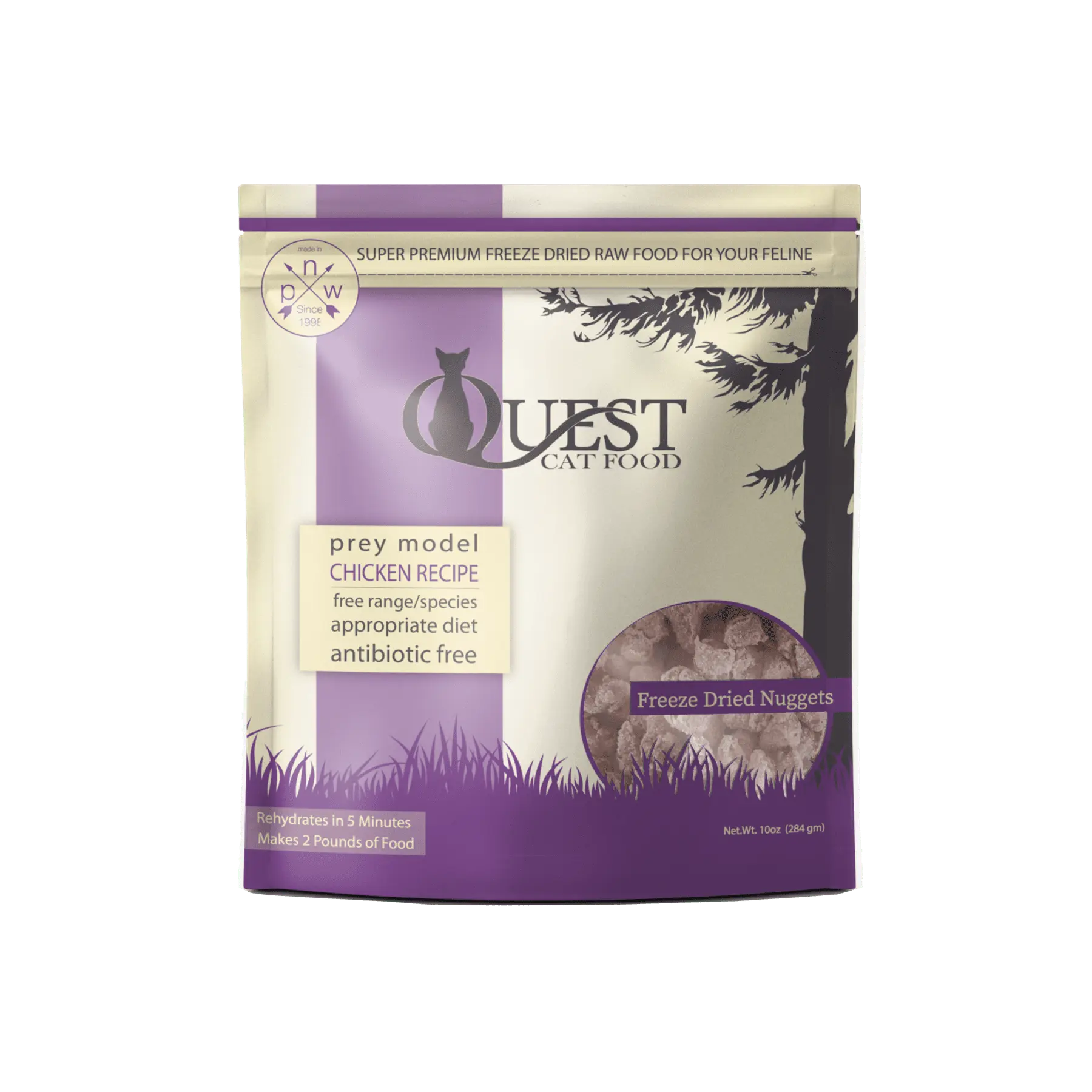 Quest Freeze Dried Raw Cat Food - Chicken Diet 10oz