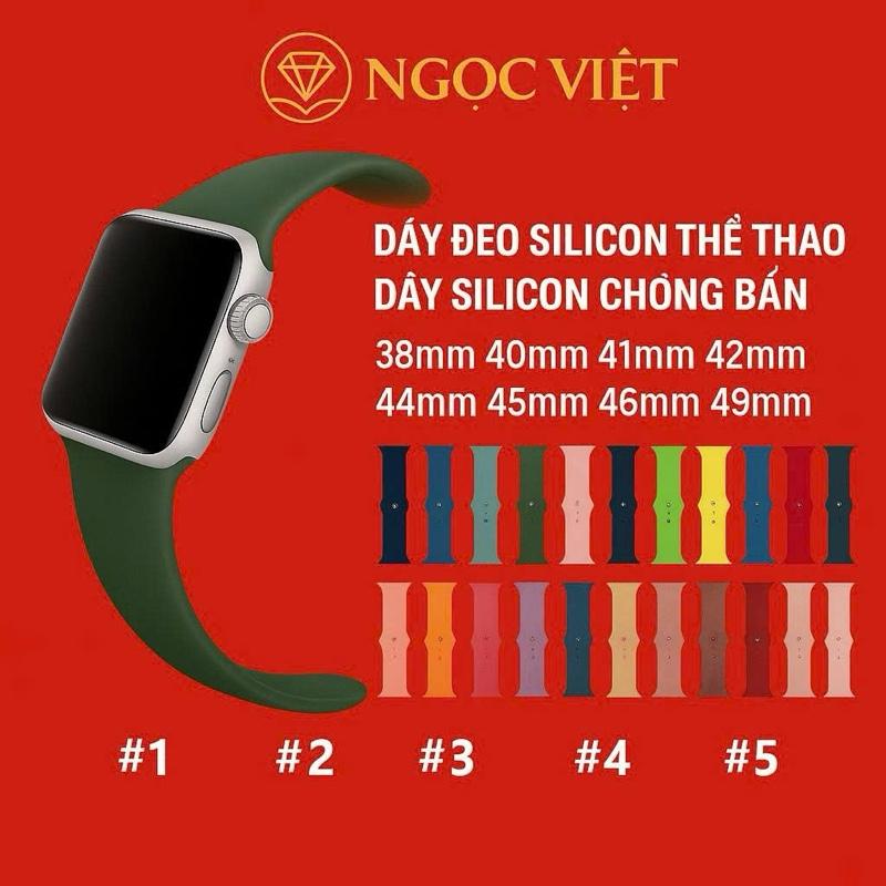 Dây đeo silicon tổ ong & dây trơn cho đồng hồ thông minh – đủ size…
