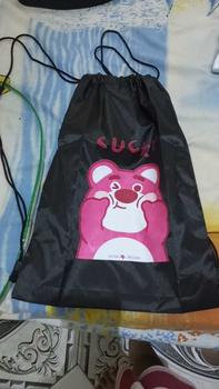 Product Review of Tas Serut Hitam - Stringbag Wanita Lucu Kece Lotso Lucky | Devva.id Ransel Backpack Sekolah from n**a 0
