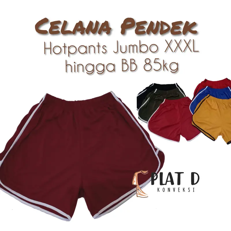 Celana Pendek Wanita Big Size Hotpants Jumbo XXXL Santai Hitam 0