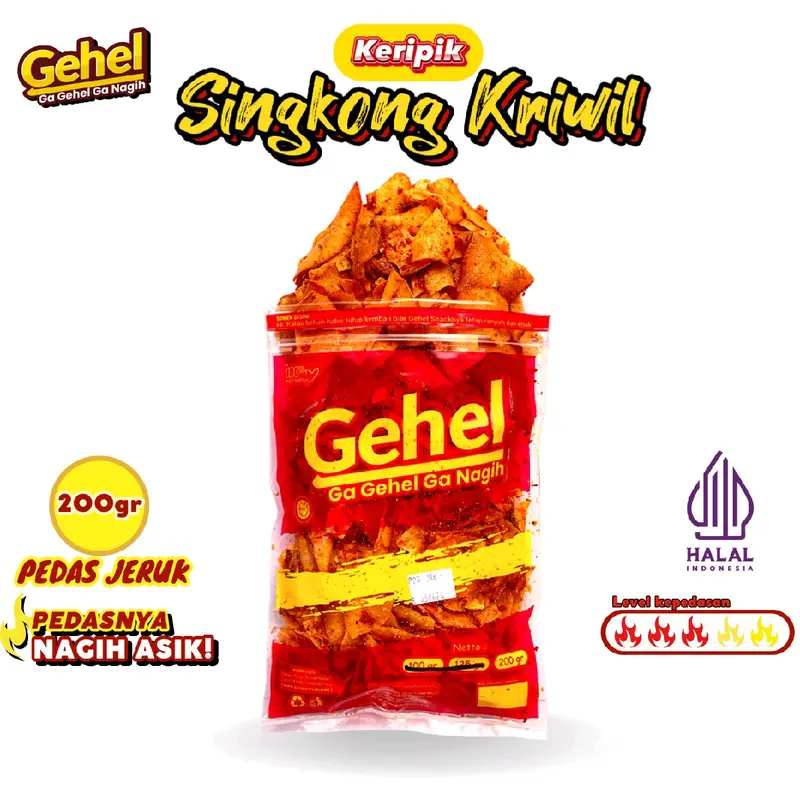 Gehel Snack - Singkong kriwil - Keripik Singkong - Camilan Pedas 4
