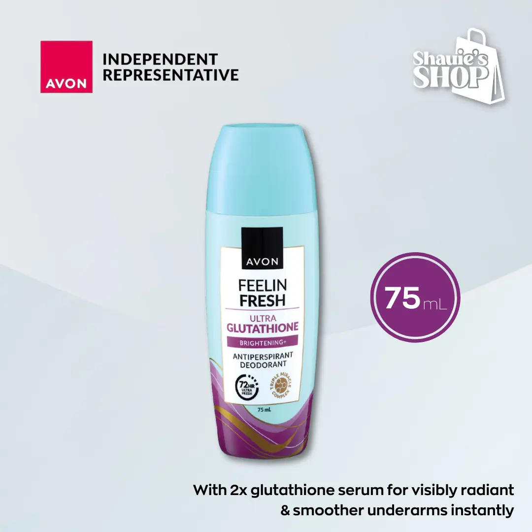 AVON Feelin' Fresh Anti-Perspirant Roll-On Deodorant for Men & Women – Crystal Tawas, Ultra Glutathione, Gentle Glow, Papaya, Powder Light, Classic Floral, Cooling Fresh, Men No Marks, Men Cooling, Men Power, Men