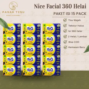 15 PACK Tisu Nice Facial 360 Helai / 2 Ply / 2 Rangkap Tissue Per Lembar