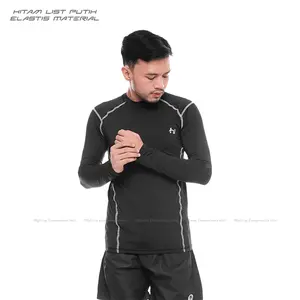 Baselayer Kompresi Panjang Pakaian dalam Thermal Ketat Latihan Kebugaran sport olahraga Pria