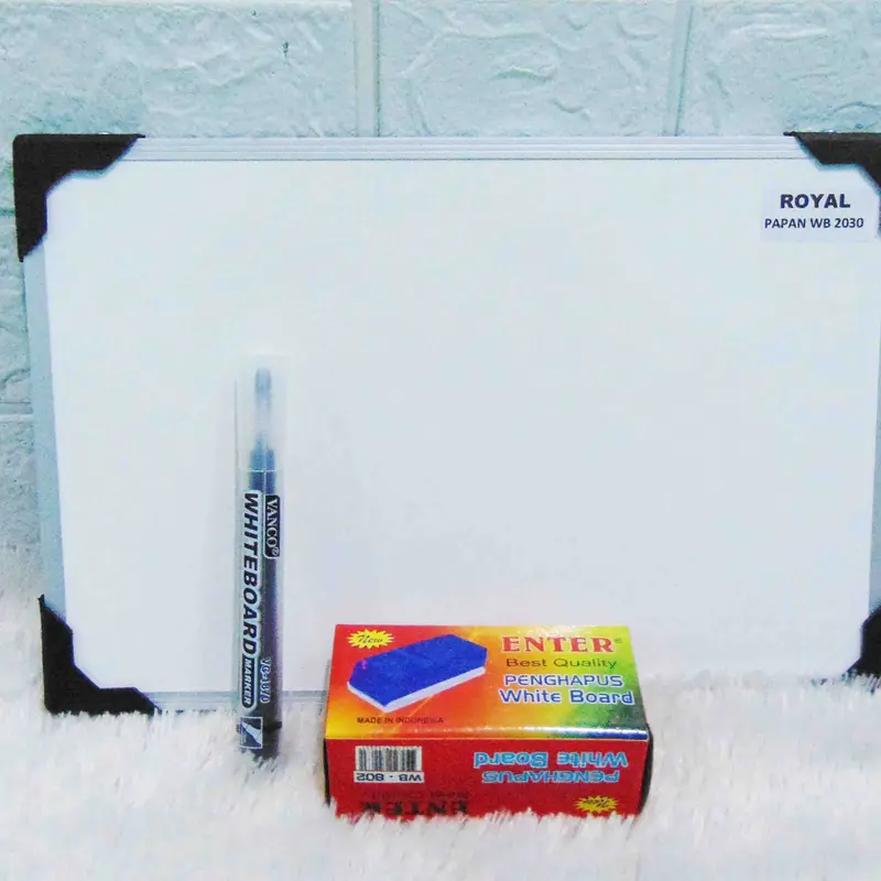 PAHE-WB2030 PAKET HEMAT PLUS SPIDOL DAN PENGHAPUS! WHITE BOARD BLACK BOARD PAPAN TULIS  BELAJAR ANAK 2 SISI BOLAK BALIK 5