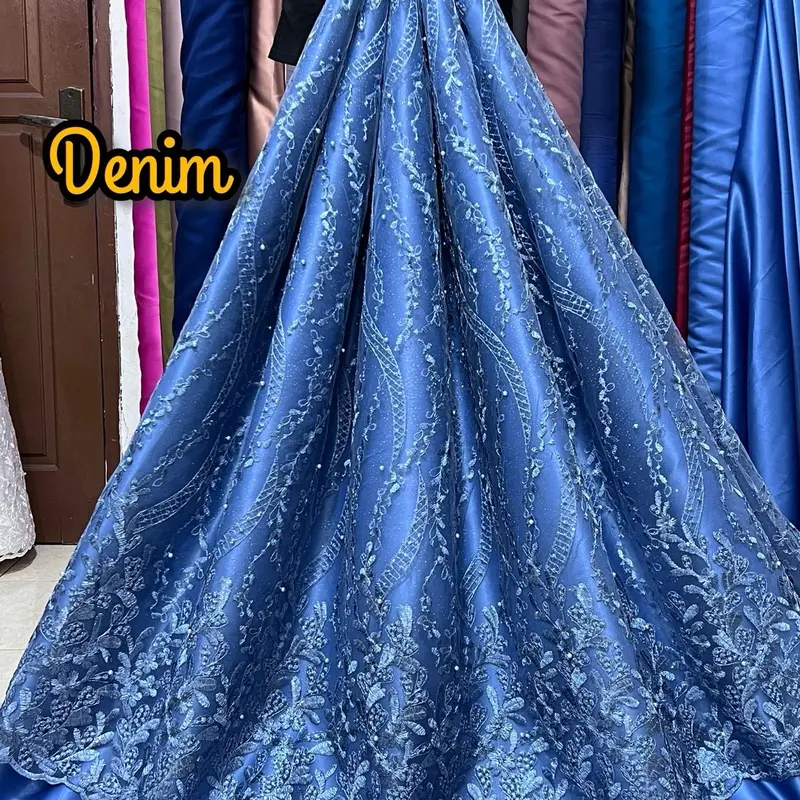{Harga 0,5m} Tile Bordir Tebal Bahan kebaya meteran 6