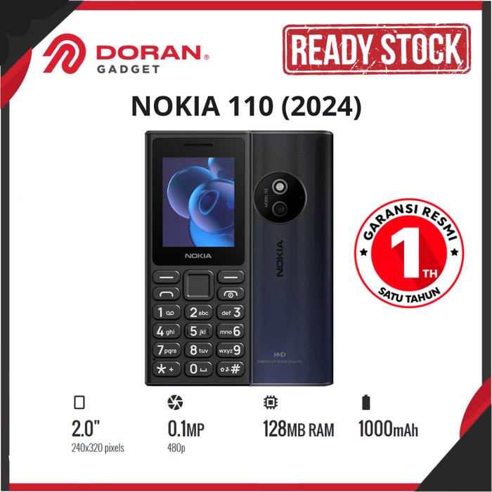 Gambar Nokia 110 2024 Ram 128Mb 1000mAh with Camera Garansi Resmi - Black dari Doran Gadget Authorized Shop Kota Administrasi Jakarta Pusat Tokopedia