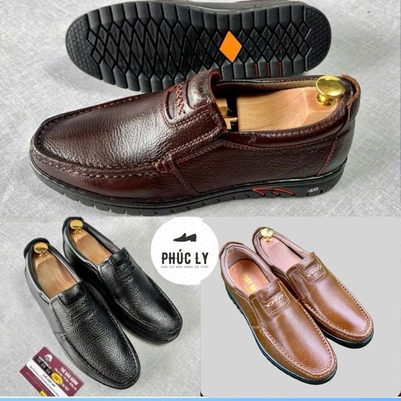 Giày mọi sân Da bò thật -đế cao su- size 37-44 - đế khâu ngang chắc chắn Nhung Nam Đế Bằng Jean bảo hành 12 thág