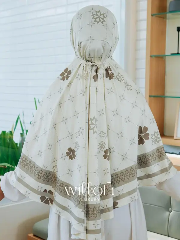 [Gratis Scrunchie & Baby Gold] Willofi - Hijab Instan Bergo Tali Non Pad Jumbo Motif Alamanda Khimar Simple Muslim Dewasa 4