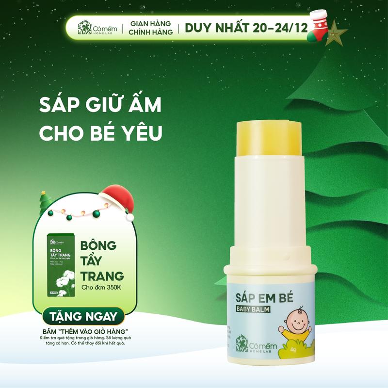  Sáp Em Bé Giúp Dưỡng Ẩm Mềm Da Và Giữ Ấm Bé Hương Tinh Dầu Dễ Chịu Cỏ Mềm 4gr 