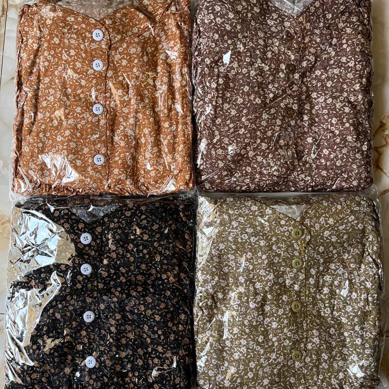 Set Tunik Kulot Tania Rayon Diamon Busui Kancing Celana Panjang 4