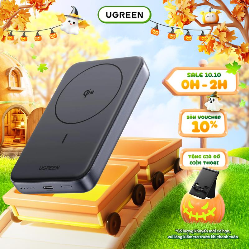 Pin dự phòng không dây từ tính 10000mAh UGREEN Qi2 | Sạc nhanh lên đến 30W | Bảo hành 18 tháng 1 đổi 1 | 45763