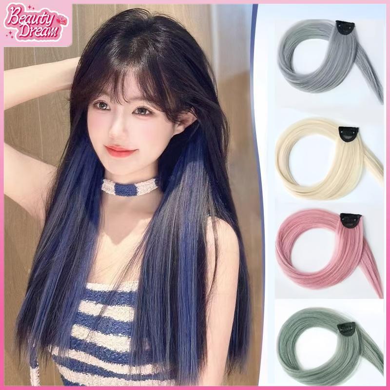 BEAUTY Wig Jepit Rambut Palsu Lurus Panjang Single Hair Extention Colourful Wanita / Klip Wig Rambut Palsu Cewek Korea Warna Warni Hair Clip Import 0