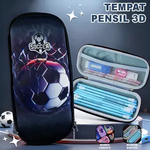 Tempat Pensil 3D Motif Lucu Variasi Warna Bervariasi Tempat Pensil Besar Multifungsi Perlengkapan Sekolah BA-0802