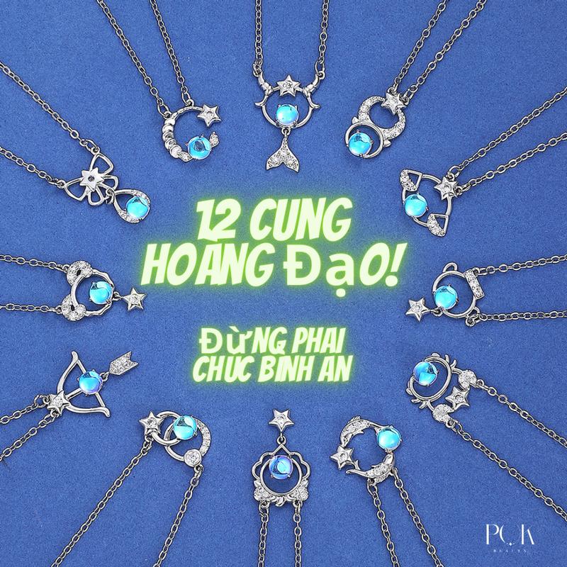 【Lãng mạn riêng tư Dây chuyền 12 chòm sao, dây chuyền xương đòn 12 cung hoàng đạo, Vòng cổ nữ hình chòm sao,không rỉ sét và không phai màu, mặt dây chuyền màu xanh, chất liệu thép titan, Món quà sinh nhật,một mảnh