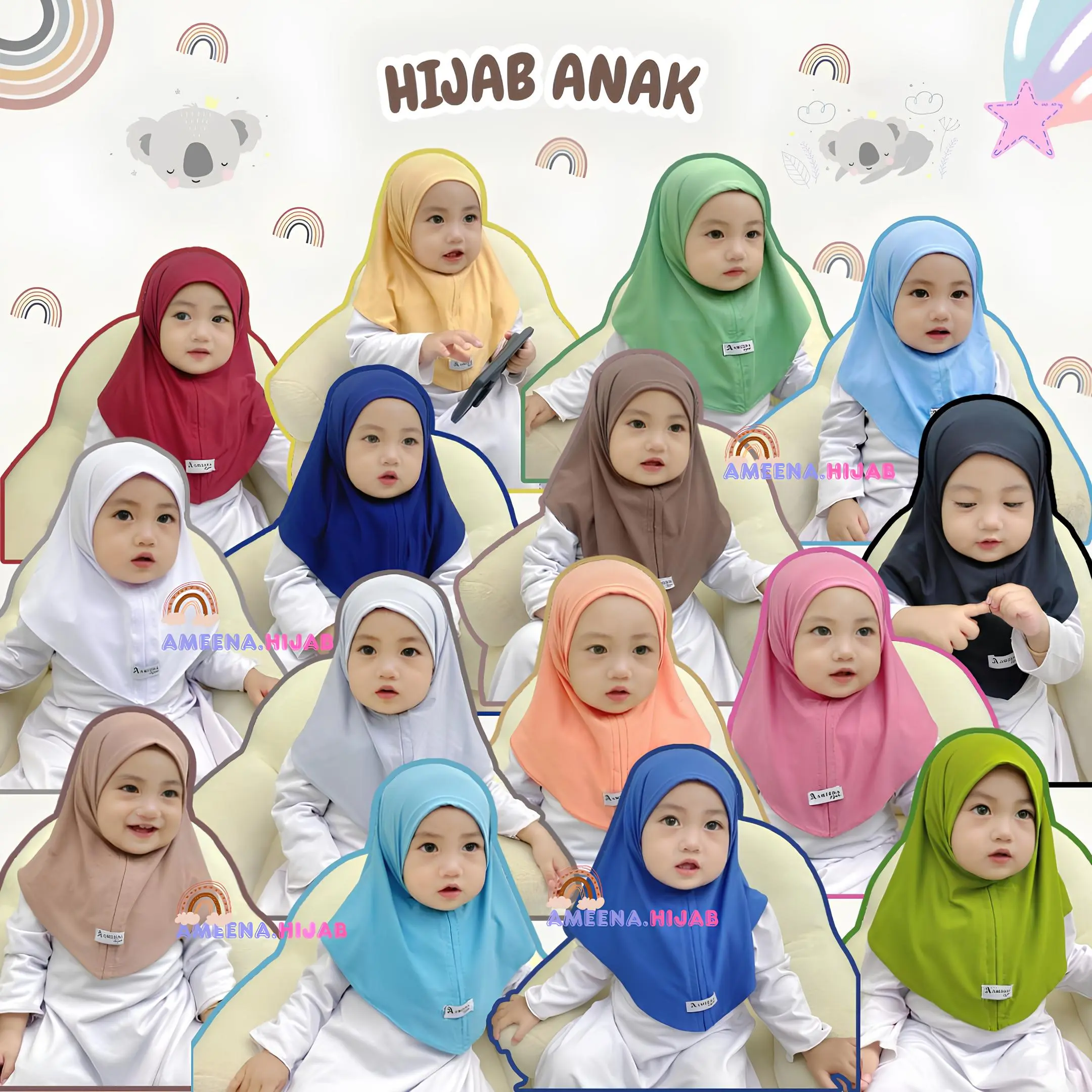 Bergo Bayi Newborn |Bergo Bayi Clara Tanpa Tali |Jilbab Baby Jersey |by Desmonda