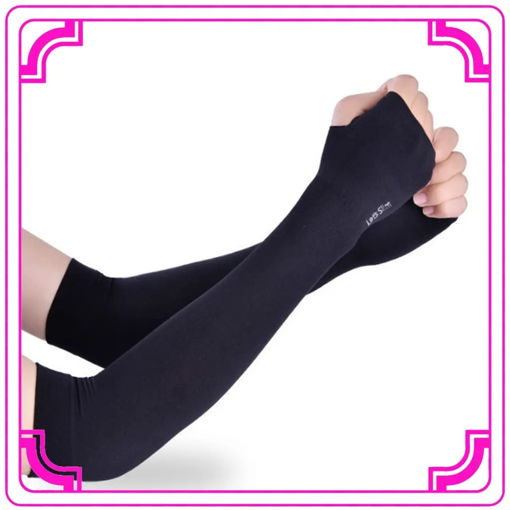 HB Manset Tangan Anti UV Sarung Lengan Pelindung Siku Handsock Fingerless Manset Lengan Panjang