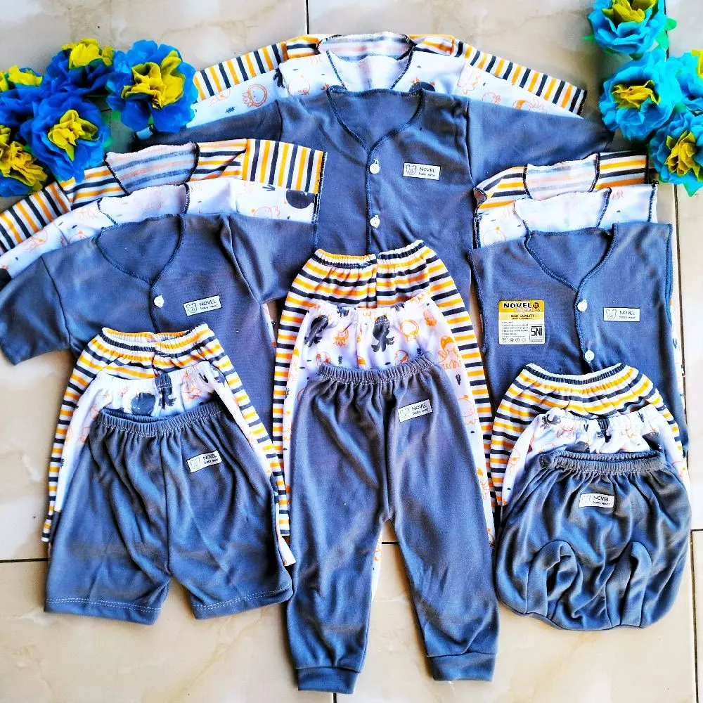Setelan baju bayi baru lahir SERI SEA ANIMALS NEWBORN 0-6 BULAN 18 PCS PAKET LAHIRAN set