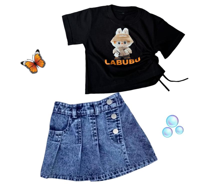 SETELAN ROK CELANA JEANS TIGA KANCING ANAK PEREMPUAN 3