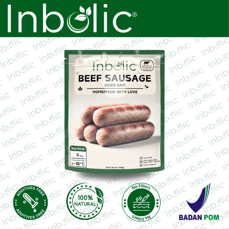 Inbolic Italian Beef Sausage | Sosis Sapi Tanpa Tepung - 100% Daging Sapi Murni | Sosis Sapi tanpa Filler | Sosis Sapi tanpa MSG | Frozen Food Sausage 0
