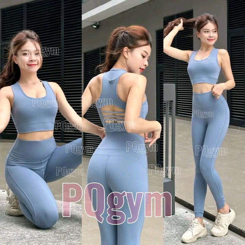 Set  đồ tập gym 3 dây ngang có túi phía sau chất liệu poly2da Chạy Bộ gym yoga Sport Tập Yoga thể thao nữ sét sang chảnh