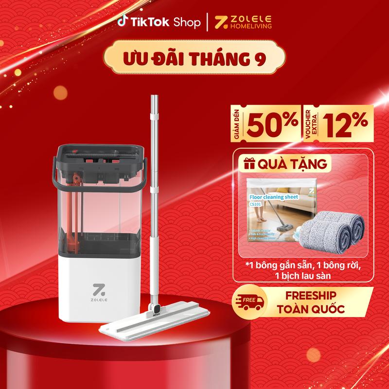 Bộ Lau Nhà Tự Vắt Tách Nước Bẩn Thông Minh Cao Cấp ZOLELE M21