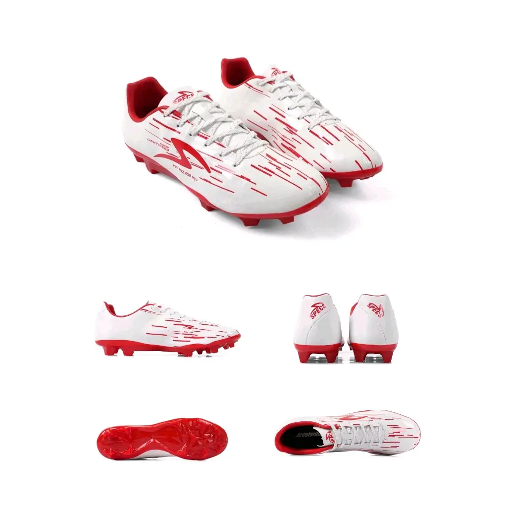 DISKON SPESIAL SPECS SEPATU SEPAK BOLA LIGHTSPEED REBORN FG WHITE EMPEROR RED futsal