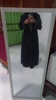 Product Review of ABAYA NAZIRA FULL HITAM  mote swarosky Hitam Polos terbaru 2024 Mutiara Muslim Wanita Bordir Ceruty from N**t 1