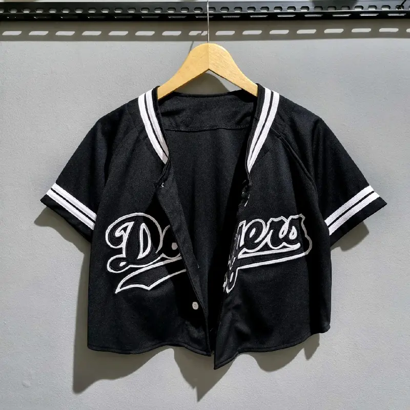 Baju Jersey Baseball CROPTOP Bahan SOFT DRYFIT INLITE Size M L XL Zumba Dance 5