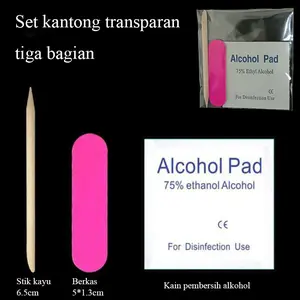 Paket Peralatan Manikur Berisi lem jelly stik kayu kikir kuku dan tisu alkohol Perlengkapan wajib untuk pemasangan kuku palsu yang praktis