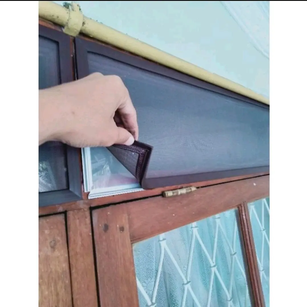 kasa nyamuk ventilasi | anti nyamuk | jendela | dekorasi ukuran 37x89cm custom ukuran Coklat