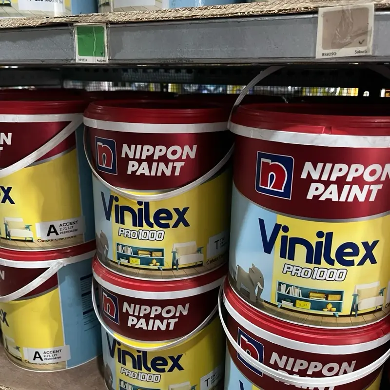 4,5 KG Nippon Paint CAT TEMBOK INTERIOR VINILEX PRO 1000 WARNA MESIN TINTING SOFT TISSUE SNOW WHITE BRILIANT WHITE untuk Interior Rumah & Kantor 4,5 KG Nippon Paint CAT TEMBOK INTERIOR VINILEX PRO 1000 WARNA MESIN TINTING SOFT TISSUE SNOW WHITE BRILIANT WHITE untuk Interior Rumah & Kantor