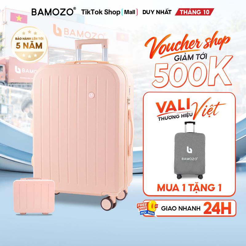 [TẶNG CỐP VALI] Vali Du Lịch Bamozo 8812 Bản Thường + Cốp Ngẫu Nhiên Size 20/24 Xách Tay Ký Gửi Nhựa ABS PC Bền Đẹp, 4 Bánh Xoay 360°, Khóa Bảo Mật _8812