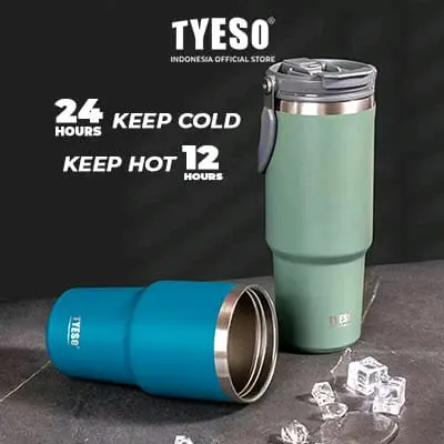 Tyeso Sedotan & Minum Langsung 2 in 1 - Tahan Panas & Dingin selama 12 Jam & 24 Jam - Vacuum 4
