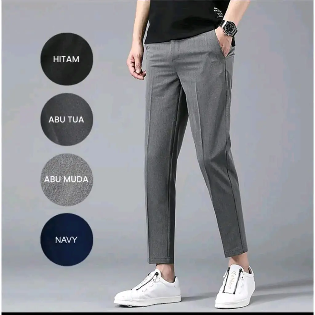 CELANA FORMAL PRIA WOOLL PREMIUM UKURAN 27-38 Slim-fitting