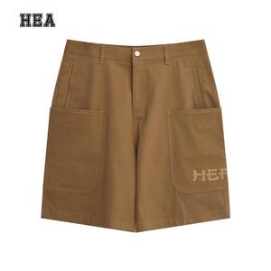 กางเกงขาสั้นผู้ชาย สไตล์ Workwear อินเทรนด์ HEA ทำจากเส้นใยโพลีเอสเตอร์ 100% Unisex พลัสไซส์ เหมาะสำหรับสไตล์สตรีท ชุดฤดูร้อน พิเศษ ขายดีที่สุด มาใหม่ ทรงหลวม เหมาะสำหรับเล่นกีฬา