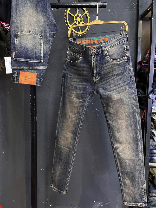 [Jean Denim Guangzhou-8101] Quần Jean Nam Dài Màu Xanh Was RETRO Phủ Đồng Denim Dày Dặn Màu Mới Chi Tiết Như Hình J3693