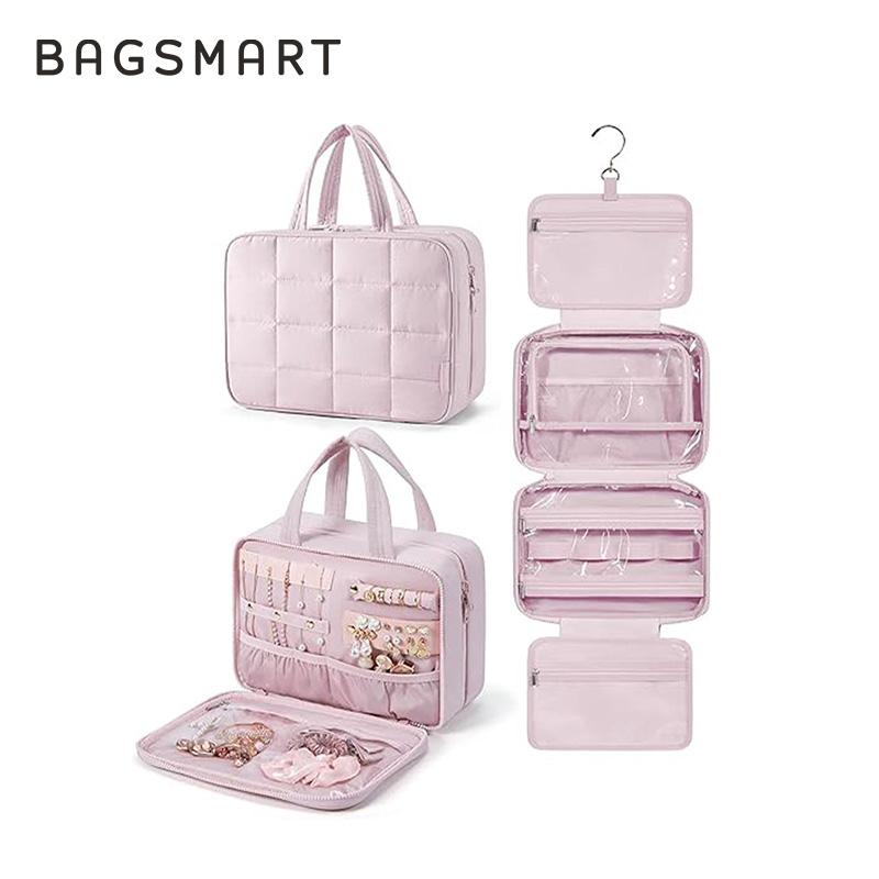 Túi Đựng Đồ Vệ Sinh Cá Nhân Du Lịch, BAGSMART, Có Sắp Xếp Trang Sức, Túi Du Lịch Treo Để Đựng Đồ Vệ Sinh Cá Nhân, Túi Đựng Mỹ Phẩm Trang Điểm Phồng, Túi Sắp Xếp, Cần Thiết Cho Phụ Kiện Du Lịch Mang Theo