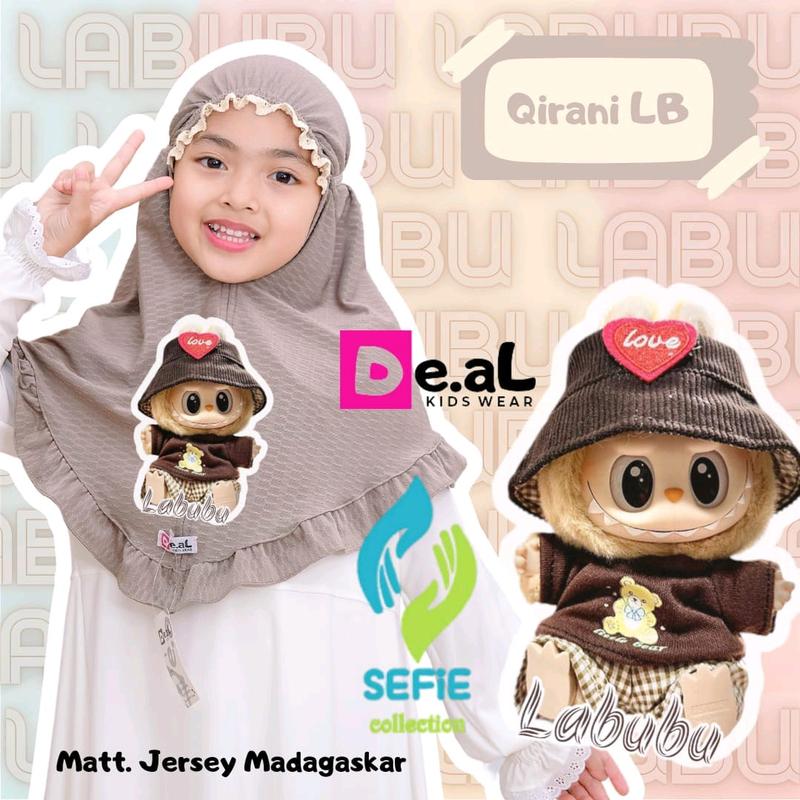 HIJAB ANAK L4BUBU QIRANI DAHI KERUT RENDA (3-8THN) ORI DE.AL 0