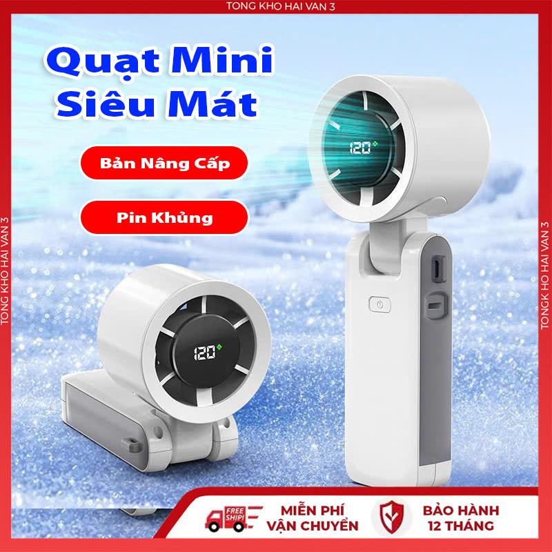  Quạt cầm tay mini MG9 dung lượng pin 4000mAh quạt tích điện có thể gấp gọn 5 cấp độ gió màn hình hiển thị pin tuabin gió 