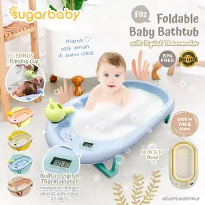 SUGAR BABY BAK MANDI FOLDABLE BABY BATHTUB WITH THERMO F82