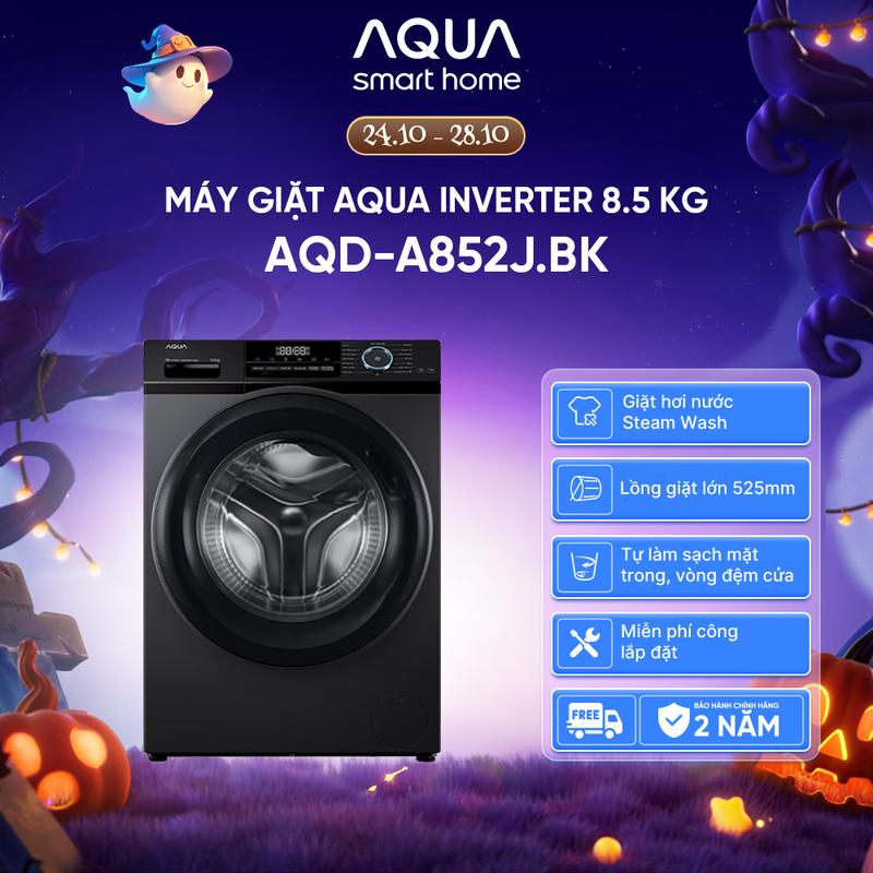 Máy giặt cửa trước Aqua Inverter 8.5KG AQD-A852J.BK