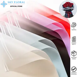 Ecer Kertas buket cellophane gradient Flower Wrapping Paper Florist KB6044