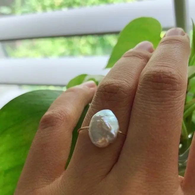 Cincin Unik Mutiara Casey - Mutiara Unik Vintage Asli Lombok
