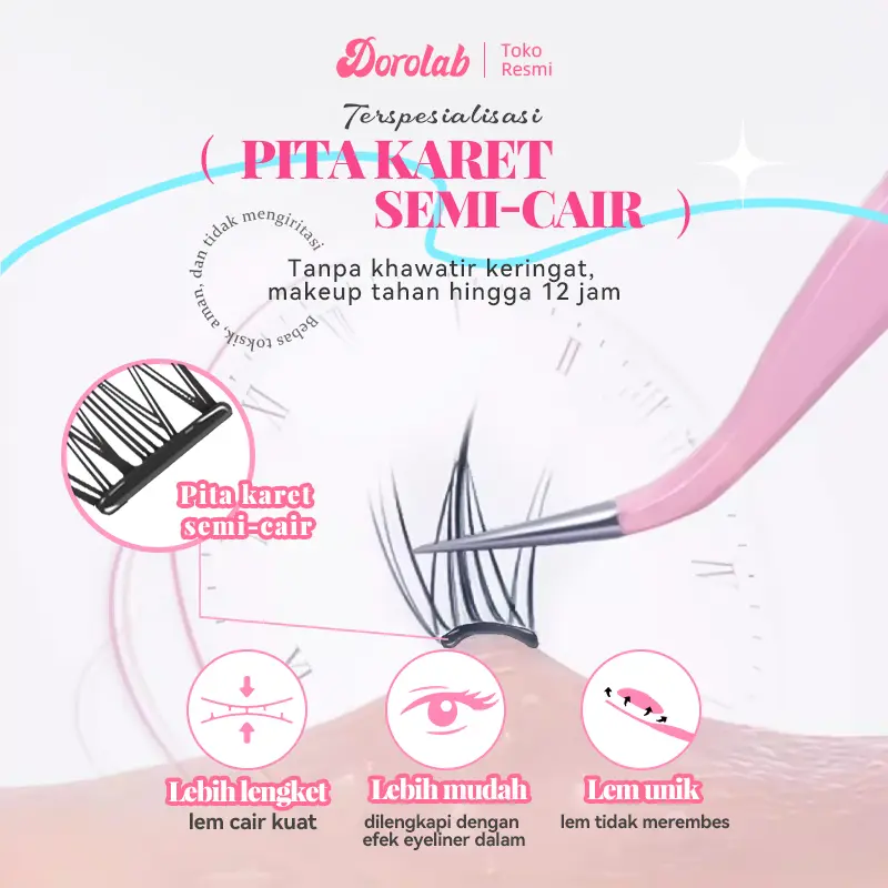 【Pengiriman 24 jam】DOROLAB 【Flower Series】【IRIS】【Tulip】【Hyacinth】Bulu mata palsu pemula bebas lem tidak perlu menggunakan lem bulu mata palsu dapat digunakan kembali Eyelash extension set 8